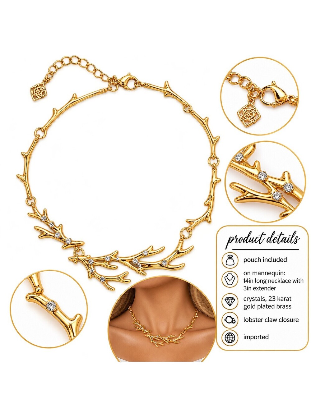 Kendra Scott Gold Shea Statement Necklace - Picture 2 of 2